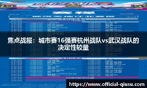 焦点战报：城市赛16强赛杭州战队vs武汉战队的决定性较量